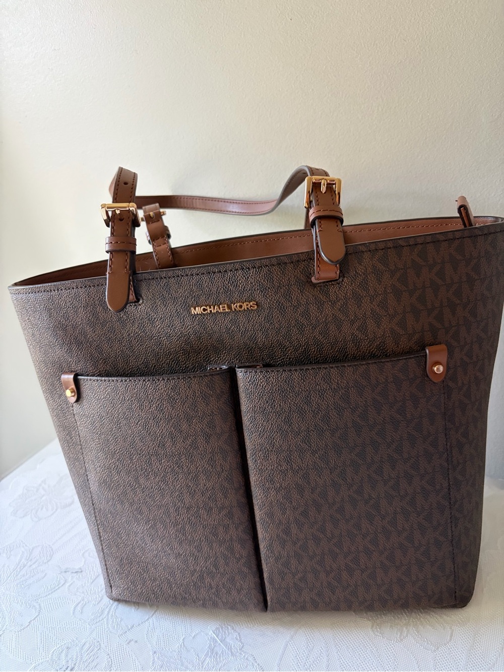 Michael Kors Brown MK Signature Messenger Tote